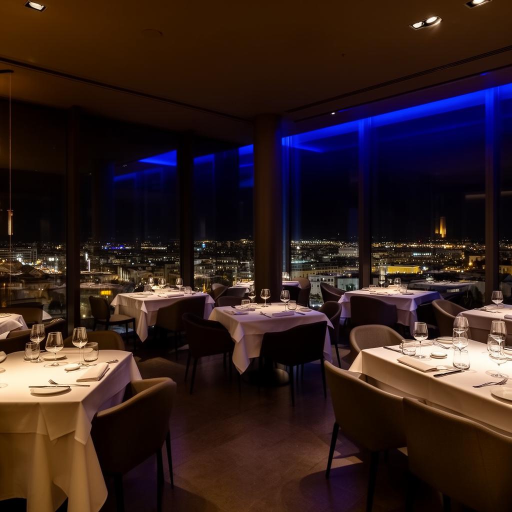 Restaurante moderno con tecnología de automatización